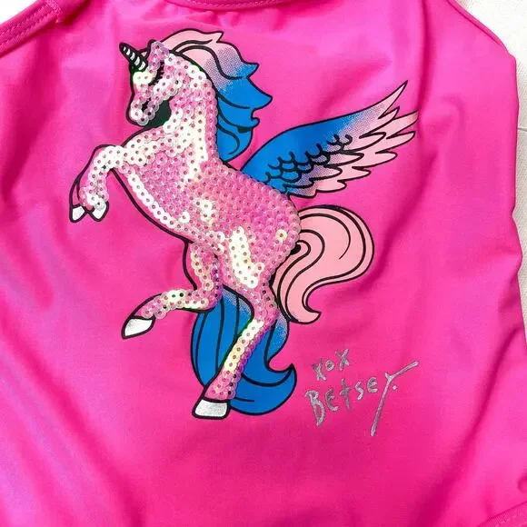 Betsey Johnson Sequin Unicorn Swimsuit Sz 2T - Picture 4 of 9